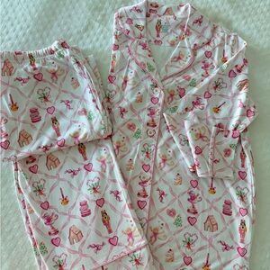 Roller Rabbit Pink and White Patterned Pajama Set